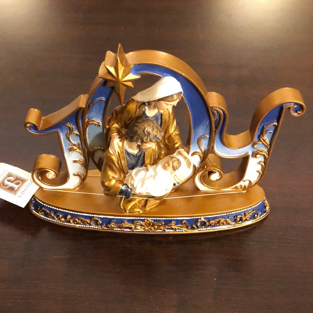 Roman Joy Holy Family Blue & Gold Scene by Joseph’s Studio